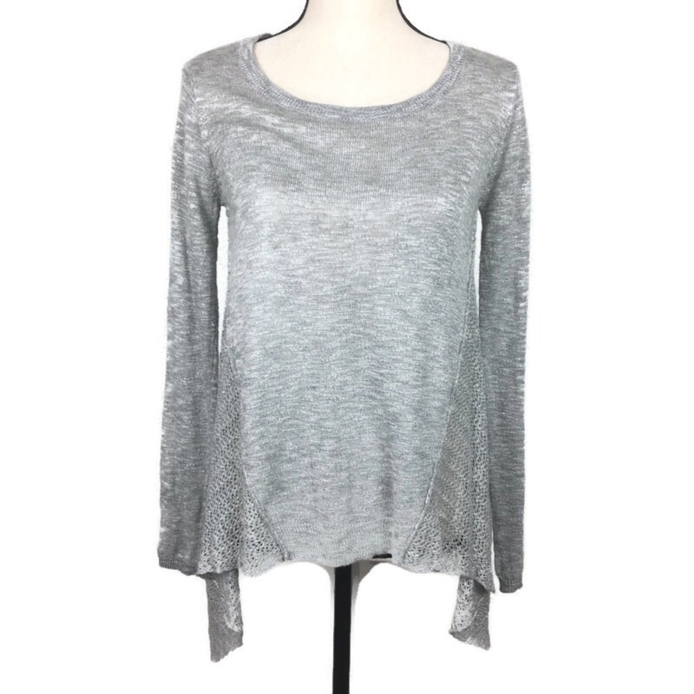 Altard State Light Gray Mixed Knit Sweater Top